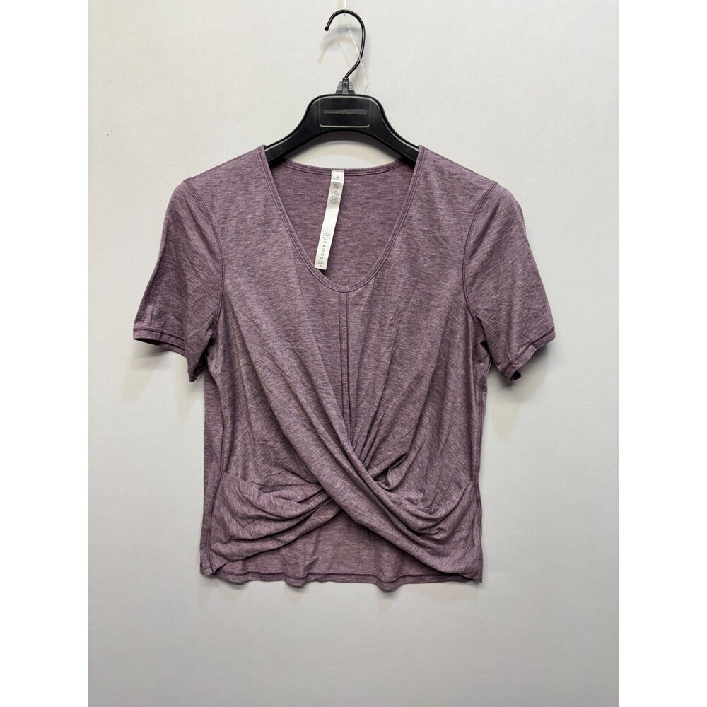 Lululemon Women Do the Daily Cross Front Tee Top Size 6 Short Sleeve C079 -16